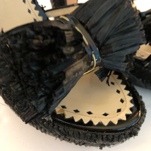 Prada Woven Raffia Platform Sandals - Picture 5 of 7